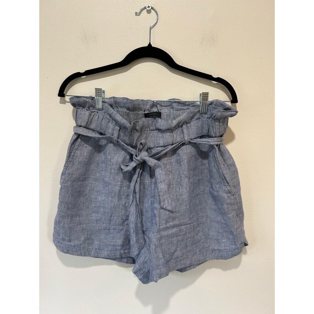 Rachel Roy linen shorts size M paper bag high waisted front tie elastic waist